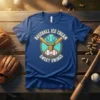 Baseball Ice Cream Sweet Swings t-shirt design featuring an ice cream cone with baseballs and crossed bats