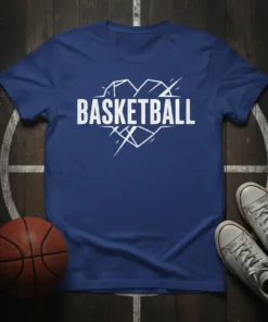 Basketball Heart Design bold graphic design printed on comfortable cotton t-shirt