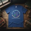 T-shirt with the quote "BE LIKE SUBTRACTION AND MAKE A DIFERICE A MATHEMATICALLY POSITIVE" in circular and straight text with