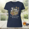 Bee Kind, Bee Happy, Bee Blooming eye-catching graphic design printed on comfortable cotton t-shirt