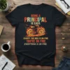 Funny principal t-shirt with "Being a Principal Is Easy" text and a bicycle on fire graphic