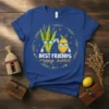 Best Friends Happy Sukkot t-shirt design with cartoon etrog and lulav characters wearing sunglasses, surrounded by a wreath