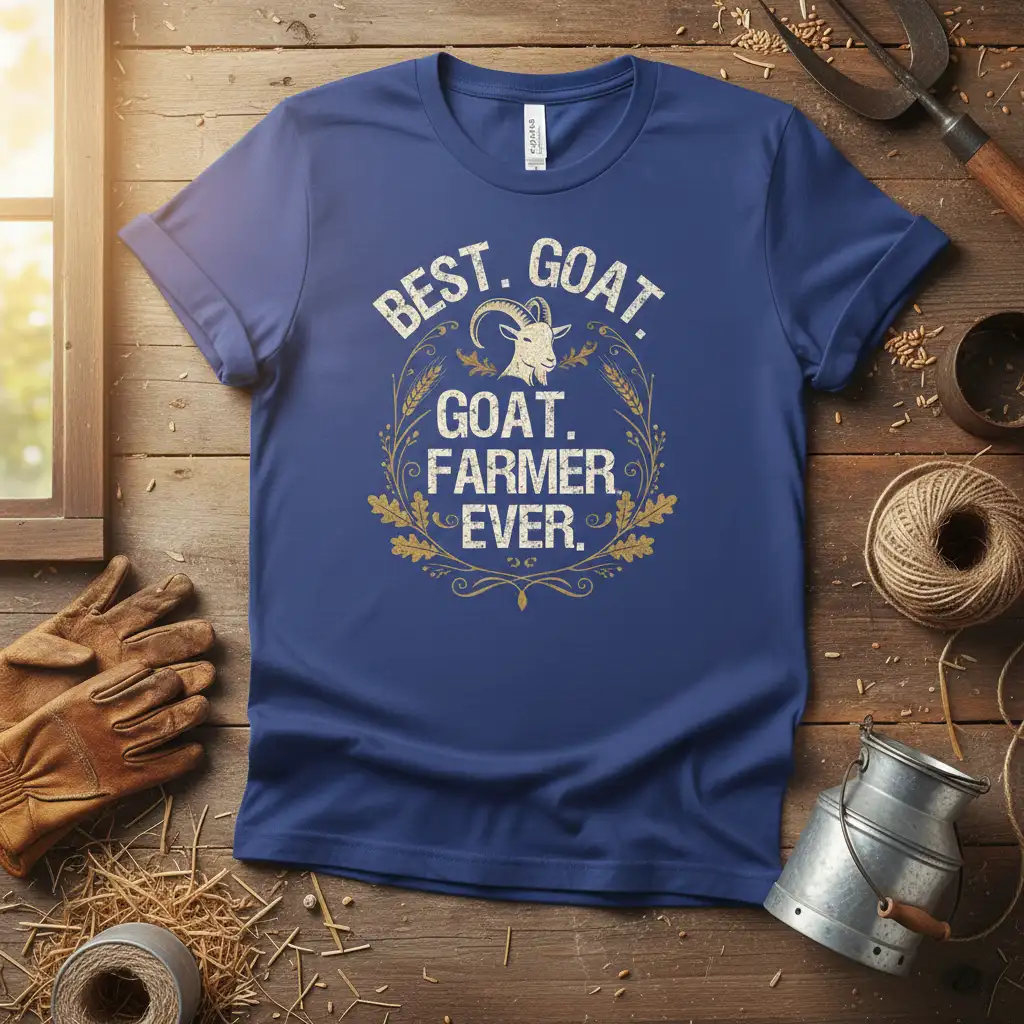 BEST GOAT GOAT FARMER EVER stylish graphic printed on breathable fabric creating a standout t-shirt