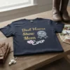 Dark t-shirt with "Best Horse Show Mom Ever" text, a "MOM" ribbon graphic, and pink hearts