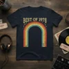 Vintage "Best of 1978" t-shirt with a retro rainbow graphic and musical notes