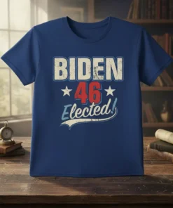 BIDEN 46 Elected! detailed graphic design printed on comfortable cotton t-shirt