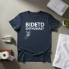 BIDETD ENTHUSIAST detailed graphic design printed on comfortable cotton t-shirt