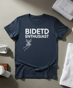 BIDETD ENTHUSIAST detailed graphic design printed on comfortable cotton t-shirt