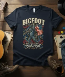 BIGFOOT Rock & Roll bold graphic design printed on comfortable cotton t-shirt
