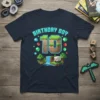 Birthday Boy 10 t-shirt with pixelated graphics and number 10 design for a 10-year-old's birthday celebration