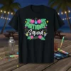 Birthday Squad eye-catching graphic design printed on comfortable cotton t-shirt