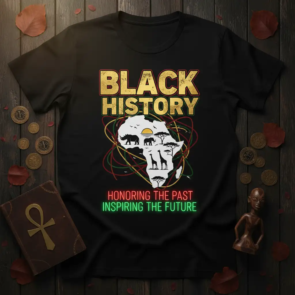 BLACK HISTORY HONORING THE quote printed with eye-catching design on comfortable cotton fabric t-shirt design