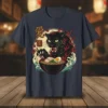 Black Panther Ramen Love eye-catching graphic design printed on comfortable cotton t-shirt