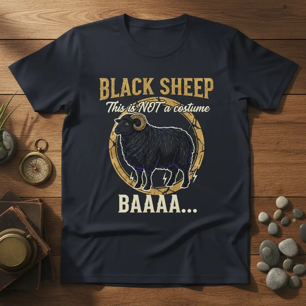 Black Sheep This is NOT a costume BAAAA... funny sheep graphic tee design