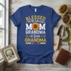 Blessed to be called Mom Grandma & Great Grandma t-shirt with sunflower graphic and heart detail