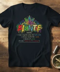 Bluntie noun Like a text design featuring creative typography on quality t-shirt