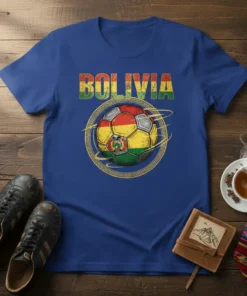 BOLIVIA SOCCER FAN T-SHIRT creative graphic design printed on comfortable cotton t-shirt