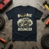 Boobie BOUNCER T-Shirt featuring a UTV driving through dust clouds, with text above and below the graphic