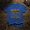 Adult humor t-shirt with the text "BOOBS PROOF THAT MEN CAN FOCUS ON TWO THINGS AT ONCE AT ONCE" in
