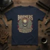Boomers The Badass Generation Before All You Sissies Were Born t-shirt with skull graphic and flames