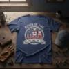Born in the USA A Long Long Time Ago t-shirt with eagle and American flag design
