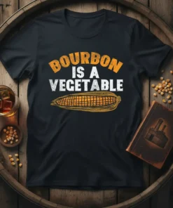 Bourbon Is A Vegetable funny quote t-shirt design with corn graphic