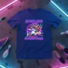 Bowling Is My Superpower t-shirt with a dabbing unicorn, bowling ball, pins, and neon lightning graphics