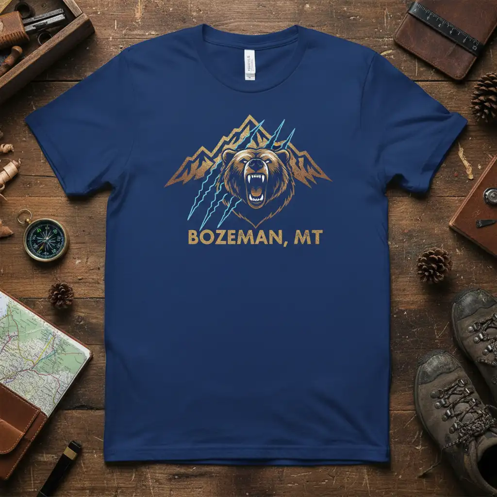 Bozeman MT Bear Mountains stylish graphic printed on soft premium material creating a standout t-shirt