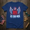 Brewed In America Since 1873 Ice Cold Beer t-shirt design with wings and American flag graphic