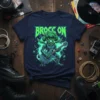 Brocc On text above a robot broccoli character playing an electric guitar, with green lightning effects