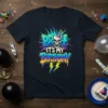 Broh It's My Birthday t-shirt design with a skull wearing a party hat and graffiti-style text