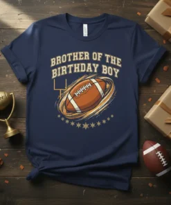 Brother of the Birthday Boy t-shirt with football graphic and goalposts