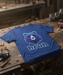 bruh bear t-shirt bold graphic design printed on comfortable cotton t-shirt