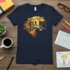 Navy t-shirt with "BRUH formerly known as mom" text and a geometric tiger head graphic
