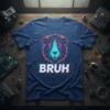 Bruh guinea pig t-shirt with neon glitch effect text and colorful rodent graphic
