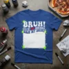 Bruh! It's My 10th Birthday Sign My Shirt graphic tee with blank space for signatures. White graffiti-style text and green