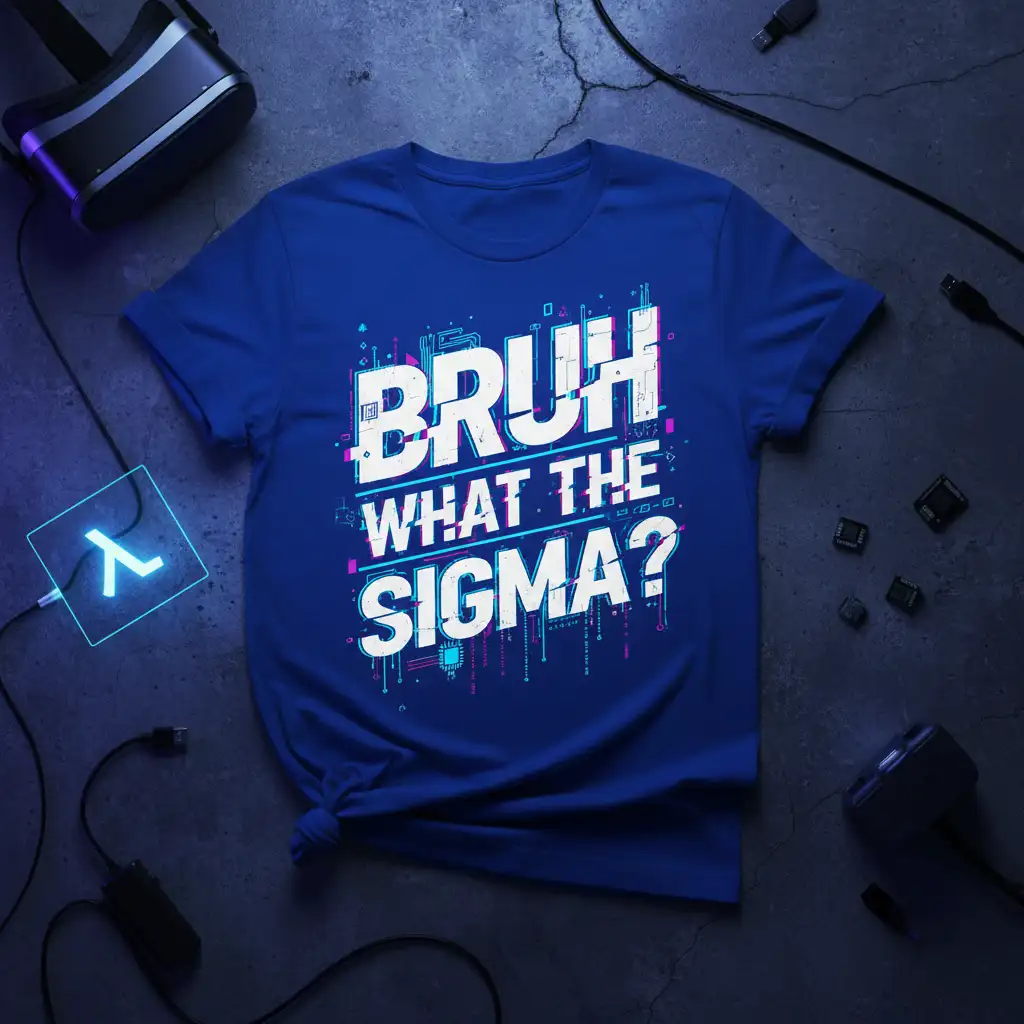 BRUH WHAT THE SIGMA? eye-catching design printed on breathable fabric creating a standout t-shirt
