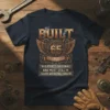 Built 65 Years Ago t-shirt design with vintage mechanic graphic and text "All Parts Original."