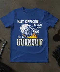 BUT OFFICER... THE SIGN text design featuring creative typography on quality t-shirt