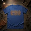 Buttfingerer text design with ornate gold and red border on a blue t-shirt, perfect for mechanics and auto repair humor