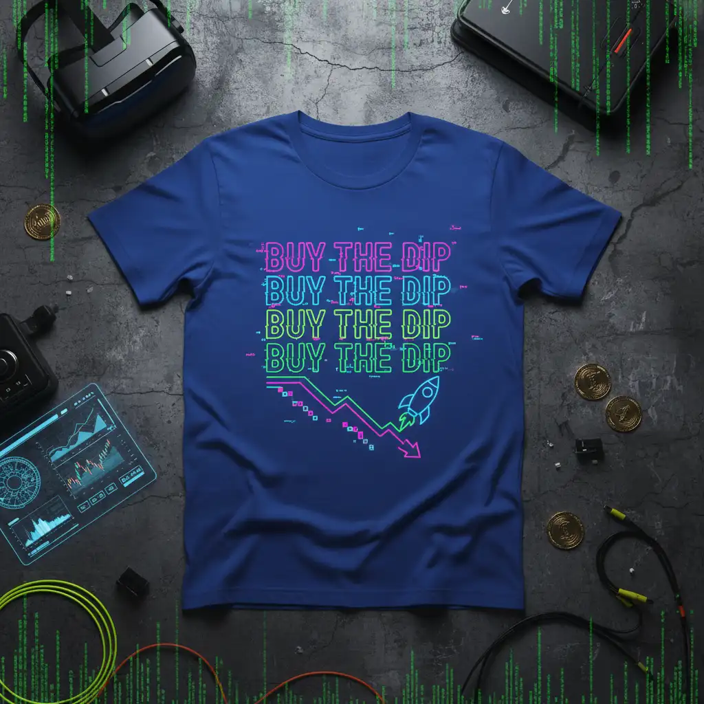 BUY THE DIP BUY quote printed with bold typography on comfortable cotton fabric t-shirt design