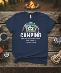 CAMPING Where you spent text design featuring detailed typography on quality t-shirt