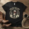Can I Pet That Dog? cowboy possum playing banjo t-shirt design with cactus and moon graphic