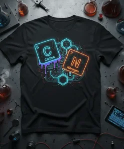 Carbon Nitrogen Chemistry detailed graphic design printed on comfortable cotton t-shirt