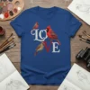 Cardinal Love unique graphic design printed on comfortable cotton t-shirt