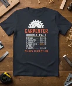 CARPENTER HOURLY RATE MINIMUM text design featuring bold typography on quality t-shirt