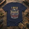 I AM A CARPENTER text design featuring detailed typography on quality t-shirt