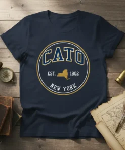 CATO EST. 1802 NEW YORK eye-catching graphic design printed on comfortable cotton t-shirt