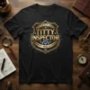 CERTIFIED TITTY INSPECTOR COURAGE text design featuring stylish typography on quality t-shirt