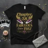 Chapter 38 Fabulous Since 1987 birthday t-shirt design with glittery text, winged sneakers, and butterflies